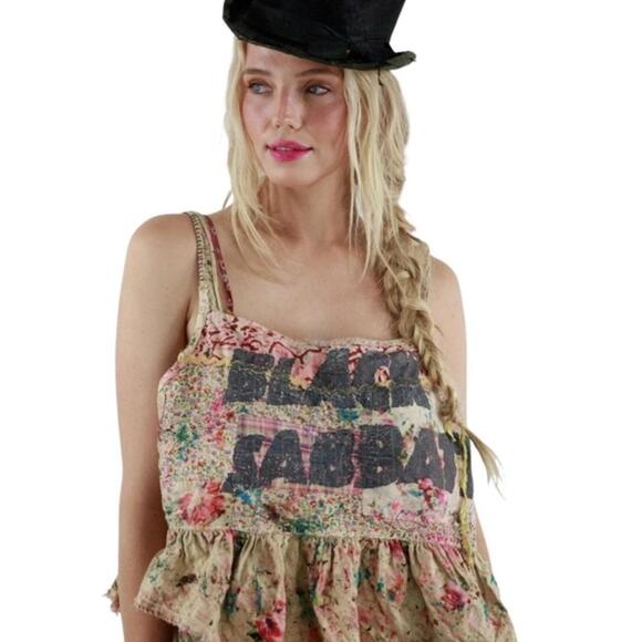 Magnolia Pearl Tops - Magnolia Pearl BLACK SABBATH Catalina Floral Patchwork Top